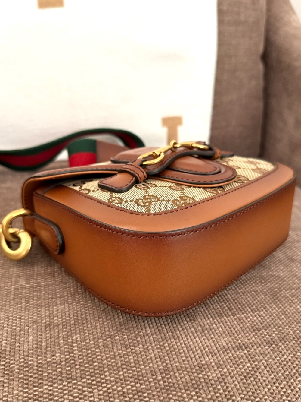 Authentic Gucci Small Lady Web Shoulder Bagbrown monogram canvas - Picture 5 of 16